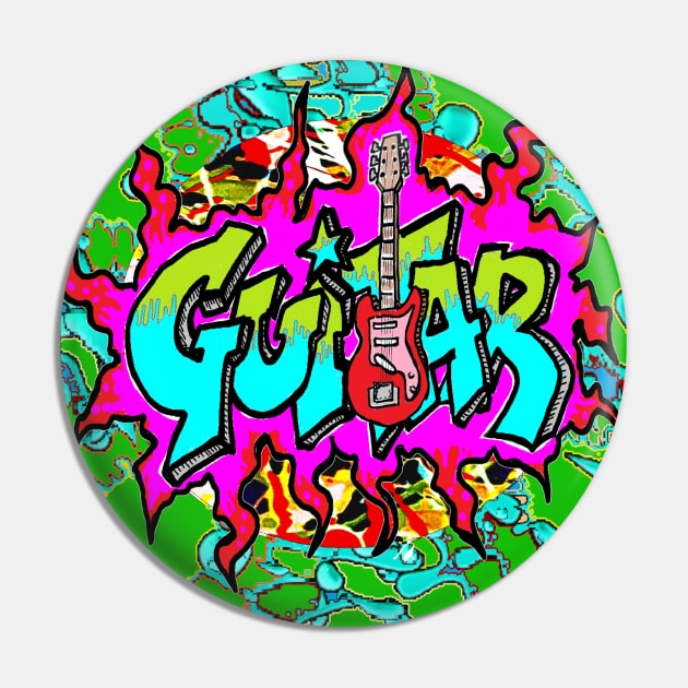 Guitar Bass Rock pop Art 1 Pin by LowEndGraphics