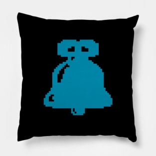Blue Christmas bell pixel art Pillow