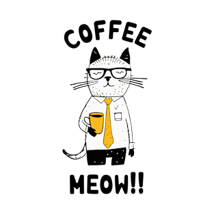 Caffeine Cat Comedian - Funny cat with coffee cup T-Shirt