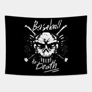 baseball to death funny vintage sports design Tapestry