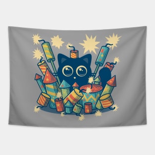 Explosive Kitty - Happy new year Tapestry