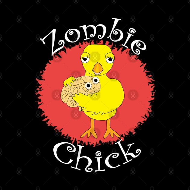 Zombie Chick White Text by Barthol Graphics