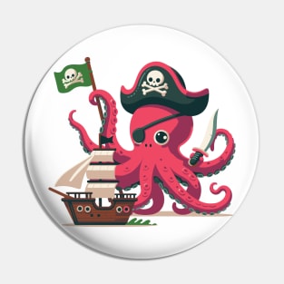 Pirate Octopus Pin