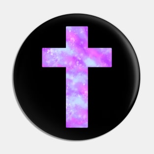 Pastel Nebula Cross Pin