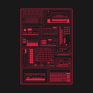 Drum Machine Synth Collection  Red T-Shirt