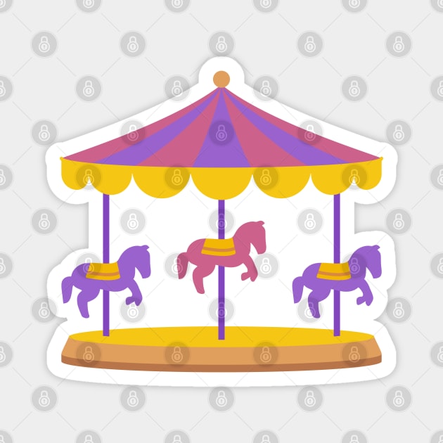 Carousel Amusement Ride Magnet by THP Creative