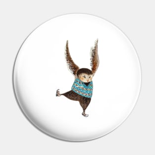 Skating Owl Pin