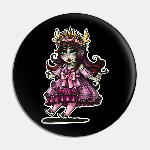 Cracked Doll Demon Pin by Labrattish