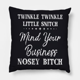 Twinkle Little Snitch Mind Your Business Nosy Bitch Offensive Pillow