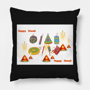 Happy Diwali Greeting Card Pillow