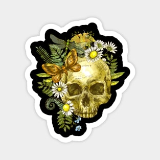 skull with flowers/butterfly Magnet