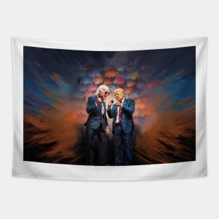 Trump vs Biden - Tshirt Design Tapestry