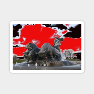 Gefion Bull Fountain / Swiss Artwork Photography Magnet