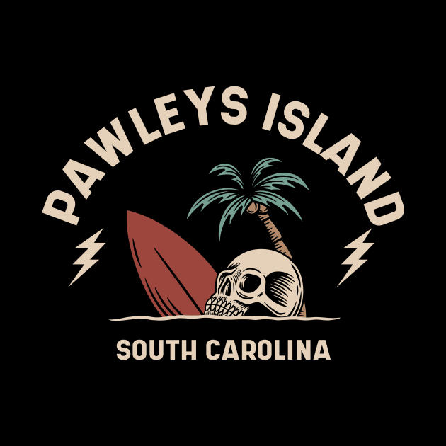 Vintage Surfing Pawleys Island South Carolina // Retro Surf Skull by Now Boarding