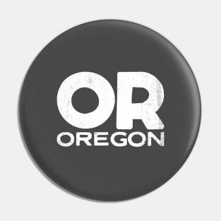 OR Oregon Vintage State Typography Pin