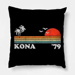 Vintage Kona Hawaii Beach Retro Hawaiian Surfing 70'S Gift T-Shirt Pillow