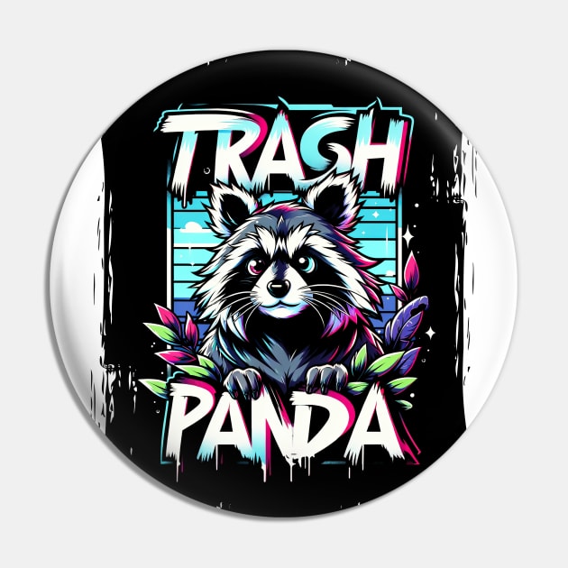 Neon Wilderness: Trash Panda's Paradise Pin by Penguin-san