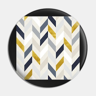 Modern Chevron in Blue and Gold Pin