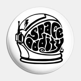 Space Oddity Astronaut Helmet Word Art Pin