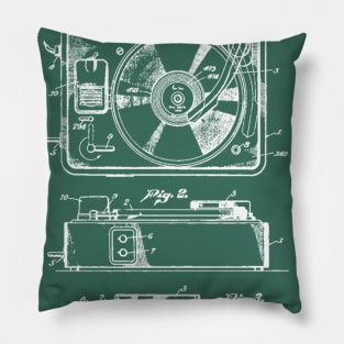 Vintage Record Player Patent Pillow