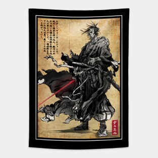 Lone wanderer woodblock Tapestry