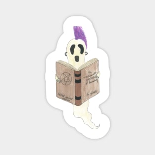 Rory the Curious Punk Ghost Hand Drawn Spooky Halloween Ghost Artwork in Watercolor and Ink Magnet