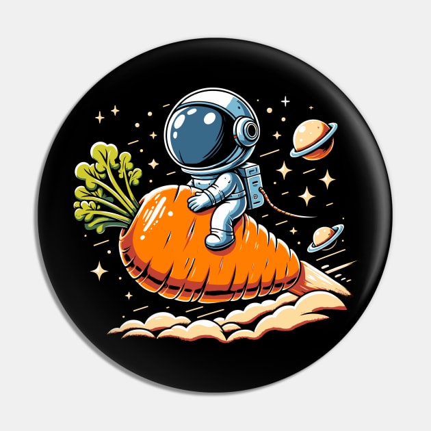 Space Carrot Ride - Embrace the Veggie Wave Pin by Xeire