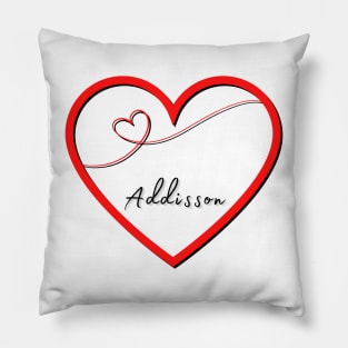 ADDISSON  Name in Heart Pillow