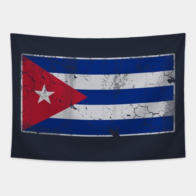 Vintage Flag Of Cuba Cuban Retro Cubano Tapestry by E