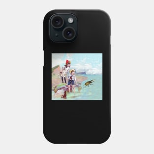 children at sea catching bugs Phone Case