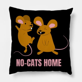 No-Cats Home Funny Mice Design for People Allergic to Cat Hair Pillow