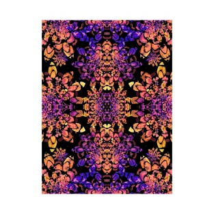 Bronze and Purple Abstract Mandala Pattern T-Shirt