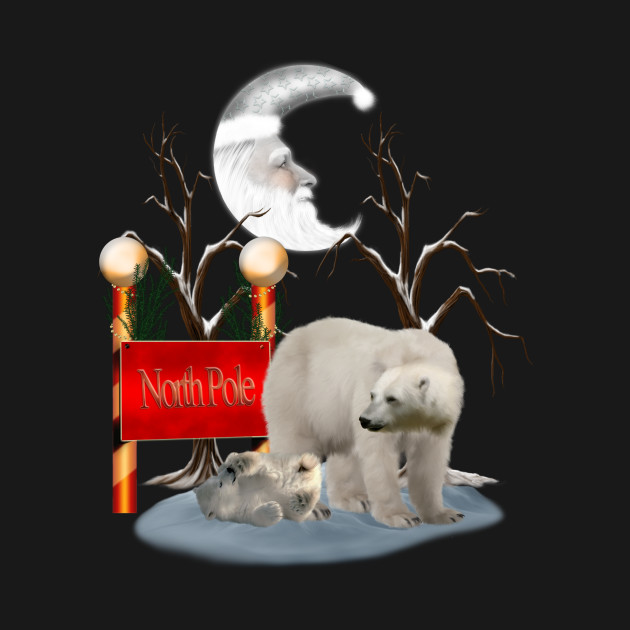 Merry Christmas, polar bear with cub by Nicky2342