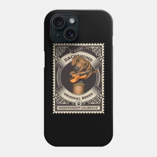 Cute Dachshund playing violin in classic circle Phone Case