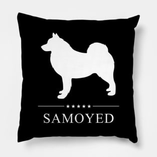 Samoyed Dog White Silhouette Pillow