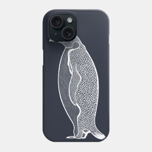 Emperor Penguin Ink Art - on dark colors Phone Case