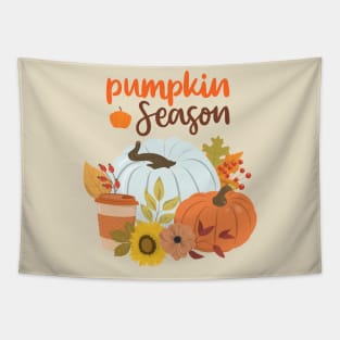 Pumpkin Season design Tapestry