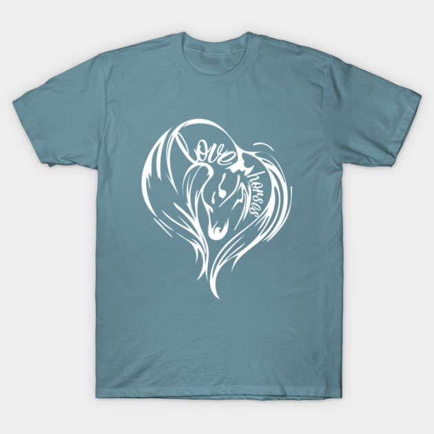 Disover Love Horses Floral Heart for Equestrian - Love Horses - T-Shirt