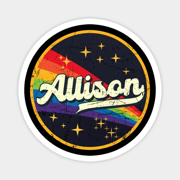 Allison // Rainbow In Space Vintage Grunge-Style Magnet by LMW Art