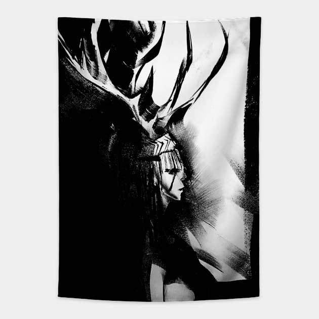 ANTLERS HELP ME THINK Tapestry by SeanDDesign