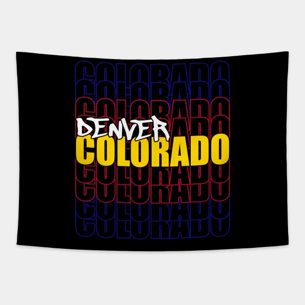 Denver Colorado State Flag Typography Tapestry by That5280Lady