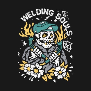 Welder, Welding Souls Halloween, Iron-Worker Welder T-Shirt