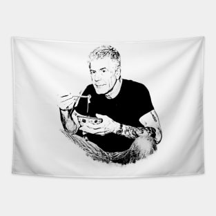 Anthony Bourdain With Noodle Tapestry