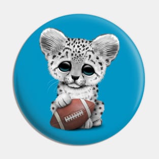 Snow Leopard Cub Playing With Football Pin