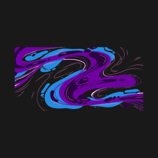 Fluid Blue & Purple Ink Abstract T-Shirt