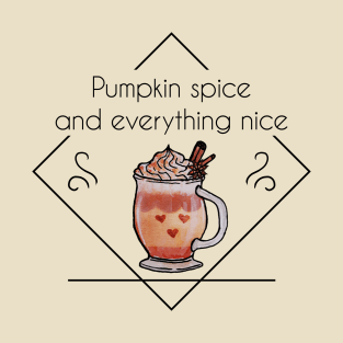 Watercolor Pumpkin Spice and Everything Nice Pumpkin Spice Latte T-Shirt