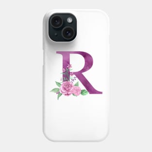 Floral Monogram R Beautiful Rose Bouquet Phone Case