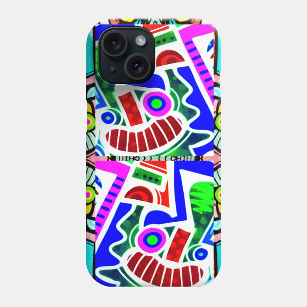 rainbow happy vegan faces Phone Case by LowEndGraphics