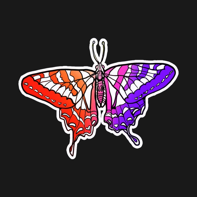 Lesbian Flag Butterfly by Queer Menagerie