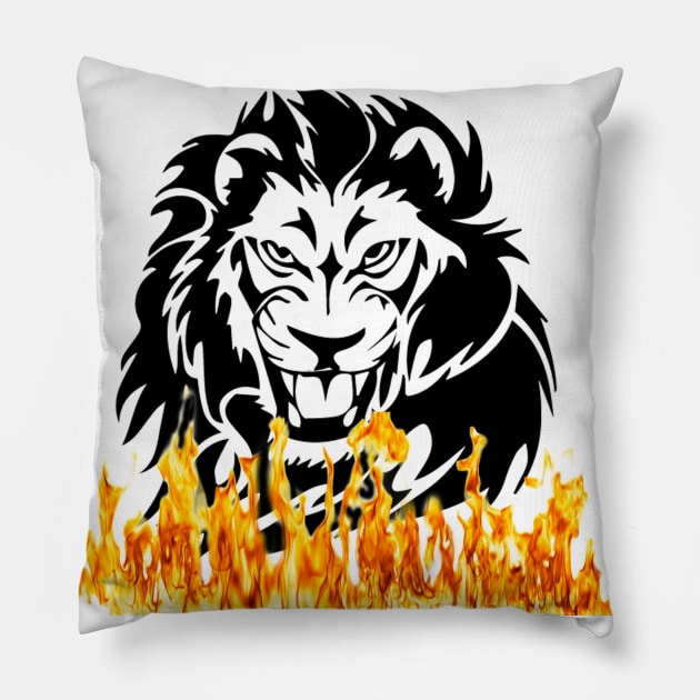 Lion fire design. Pillow by MIXOshop